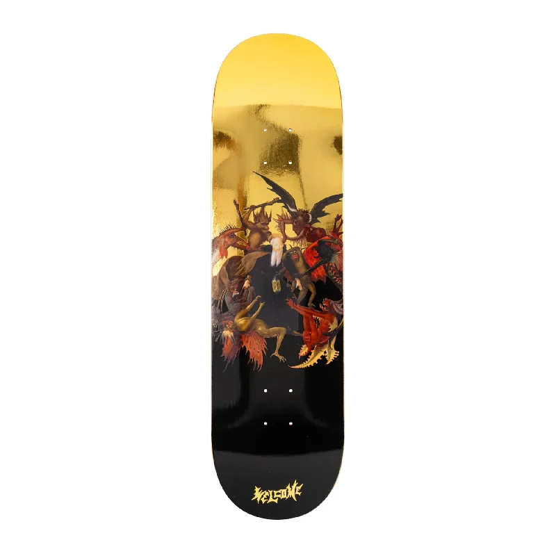 surf clothing with functional pockets for storage-Torment on Popsicle Black Gold Foil Deck 8.75