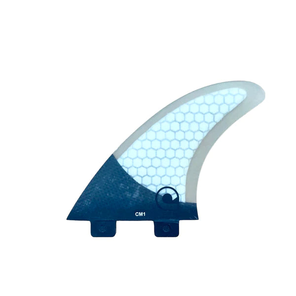 surfboard fins with curved profiles for extra grip-Surfboard Fins CM1 Dual Tab Thruster - CARBON BASE