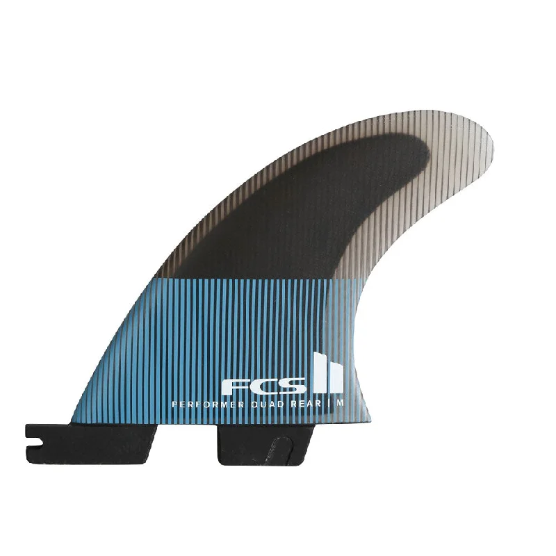 surfboard fins for precise carving-FCS II Performer PC Tranquil Blue Quad Rear Fins