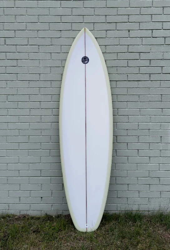 best surfboards for carving in smooth waves-6'2" Simon Shapes Channel Twin Plus Trailer - Yellow Bottom