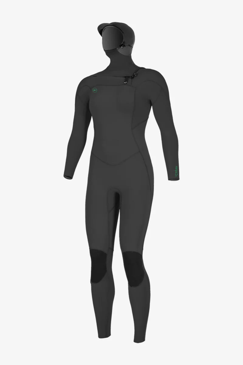 best wetsuits for triathlons-Womens O'Neill Ninja 5/4mm Hooded Chest Zip - Sizes Vary