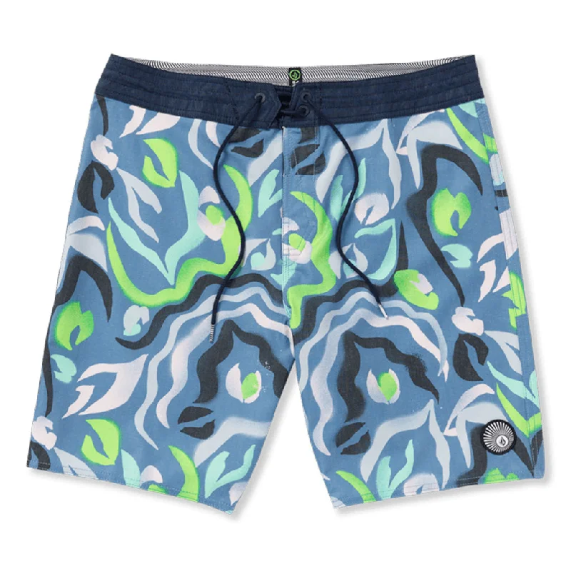 surf clothing for ultimate flexibility in the surf-Volcom Warped Stoney 19" Boardshort - Stone Blue