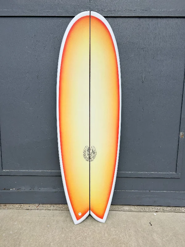 surfboards for better grip-6'2" Fishy Noserider Fiery Fade Surfboard