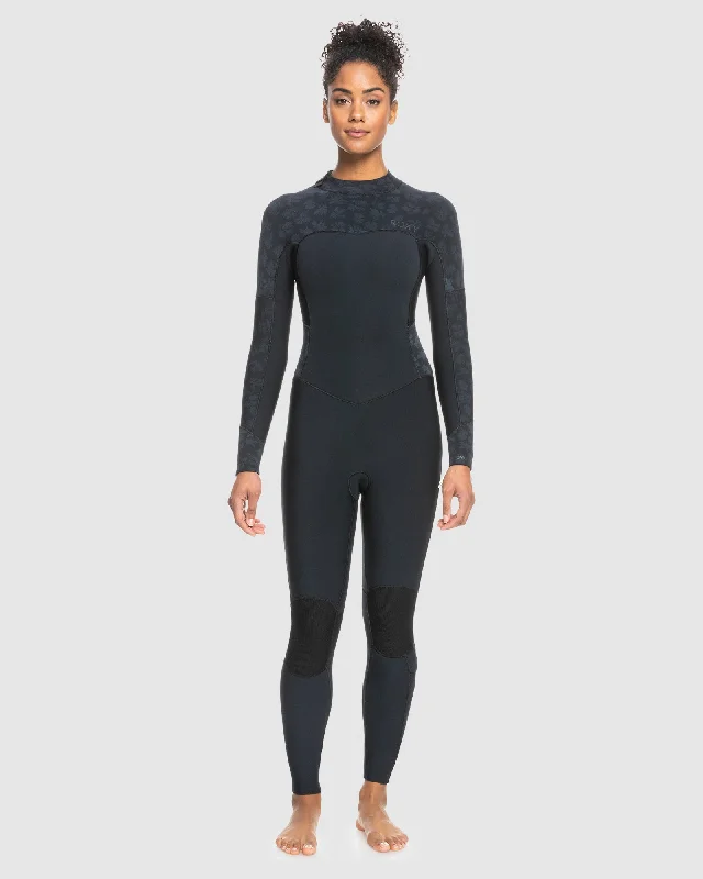 wetsuits with windproof materials for cold wind-Womens 4/3mm Swell Series GBS Back Zip Wetsuit