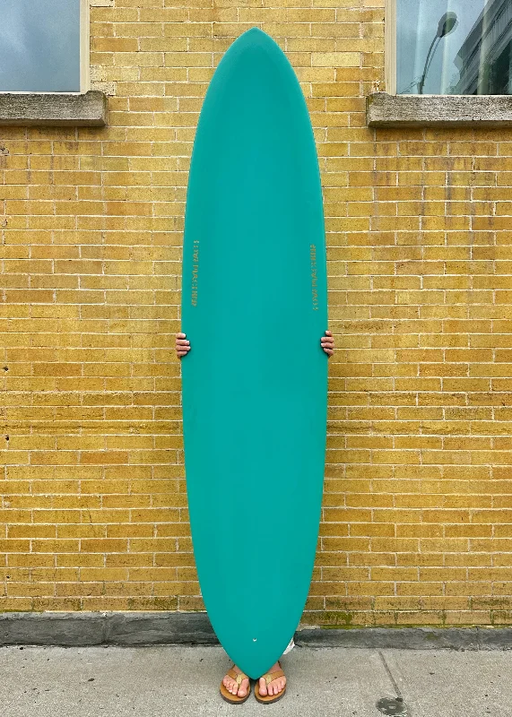 surfboards with high-speed maneuvering capability-7'10" Lovemachine Surfboards Thick Lizzy - Opaque Teal