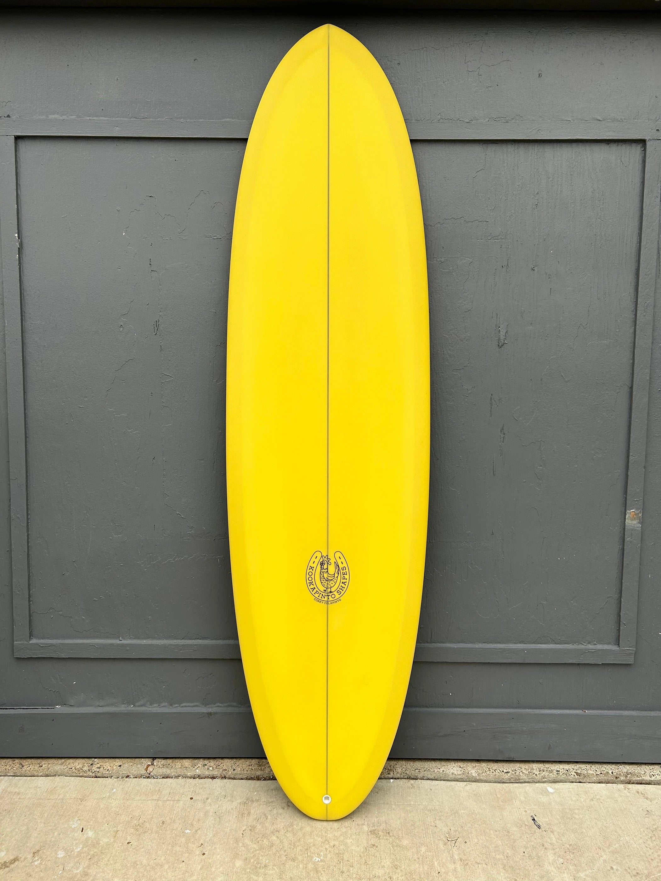 best surfboards for beginners-Kookapinto Shapes | 7'0" Yellow Thin Twin Surfboard