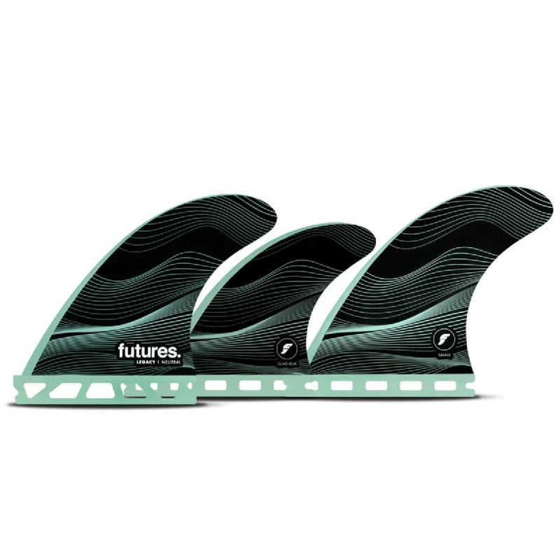 surfboard fins for excellent wave feedback-Futures - 5 FIN - F4 HC Legacy Series Neutral - Green