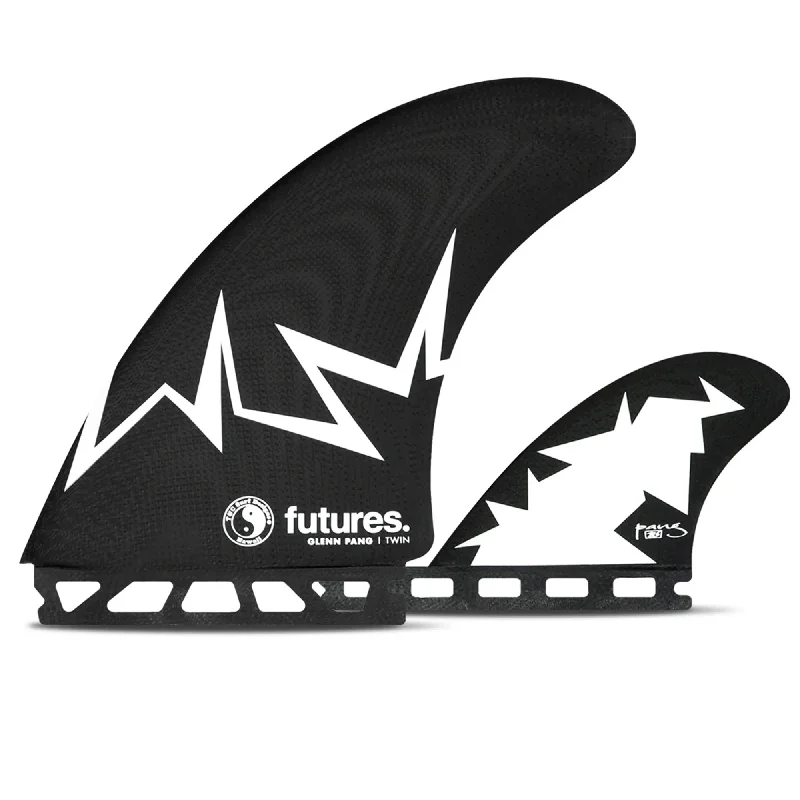 surf clothing with anti-chafe fabric-Glenn Pang Twin +1 Fin Set Black / White