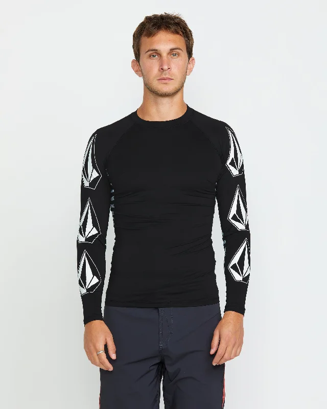 surf clothing for all-weather performance-Surf Vitals J Robinson Rashguard - BLACK