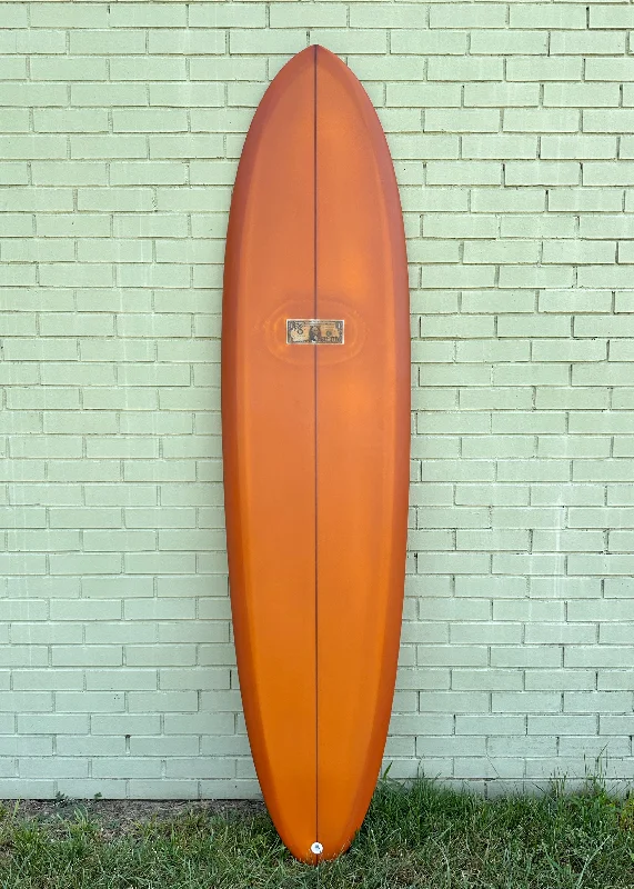 lightweight surfboards for easy handling-7'0" McCallum Surfboards Kimbo Twin - Whiskey Orange