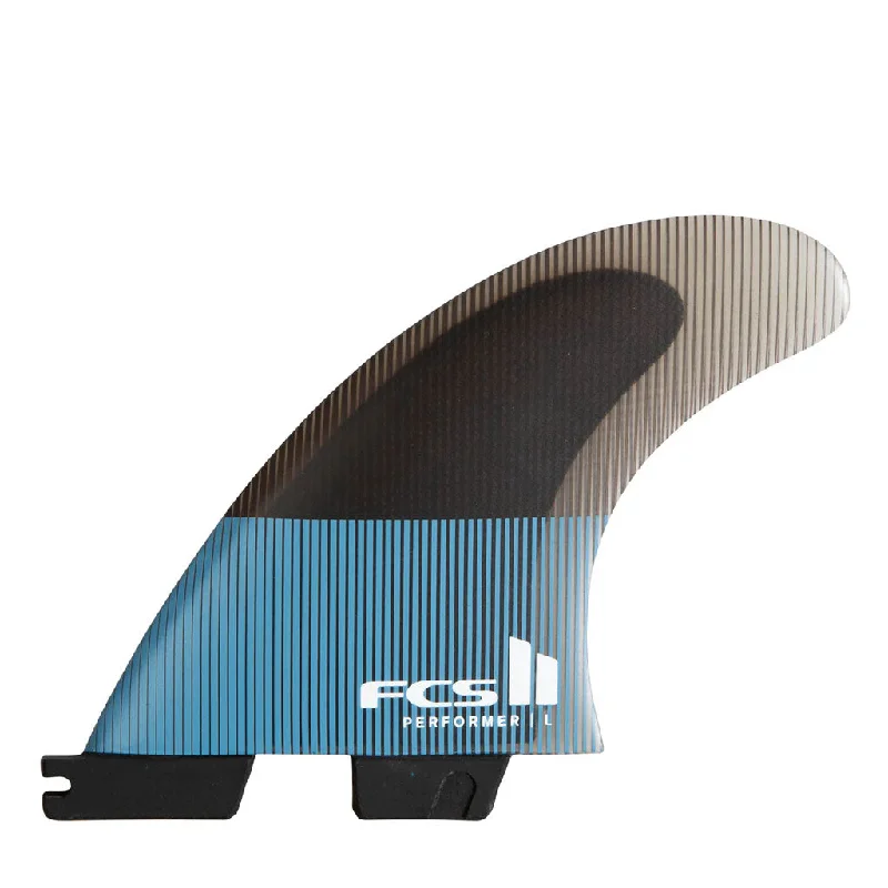 surfboard fins for smooth transitions between waves-FCS II Performer PC Large Quad Fins - Tranquil Blue