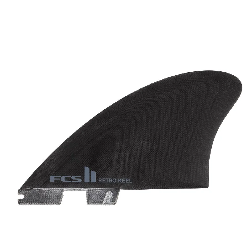 surfboard fins for enhanced tracking in long rides-FCS II Retro Keel PG Black Twin Fins