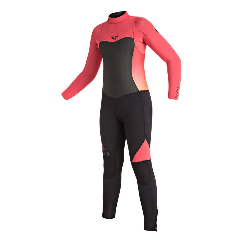 wetsuits for professional water sports athletes-Roxy Girls Syncro 4/3 Wetsuit - Paradise Pink