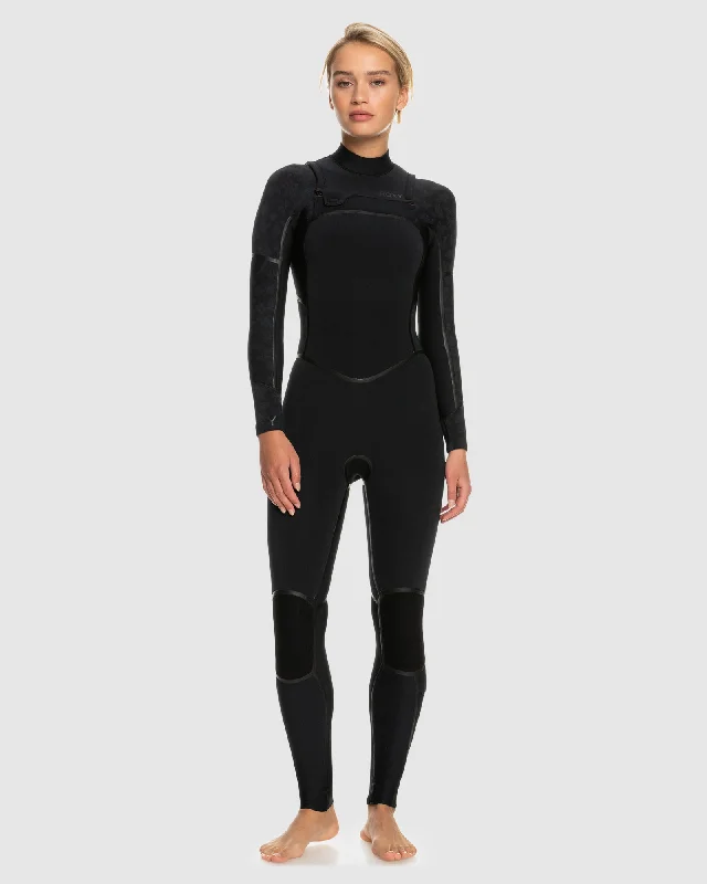 wetsuits with fast-drying technology-Womens 4/3mm Swell Series LFS Chest Zip Wetsuit