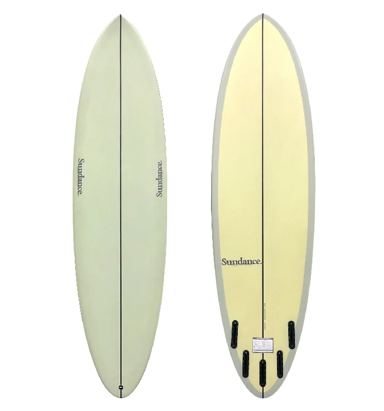 surfboards for responsive surfing in big surf-SUNDANCE Modern Midlength - Yellow/Grey