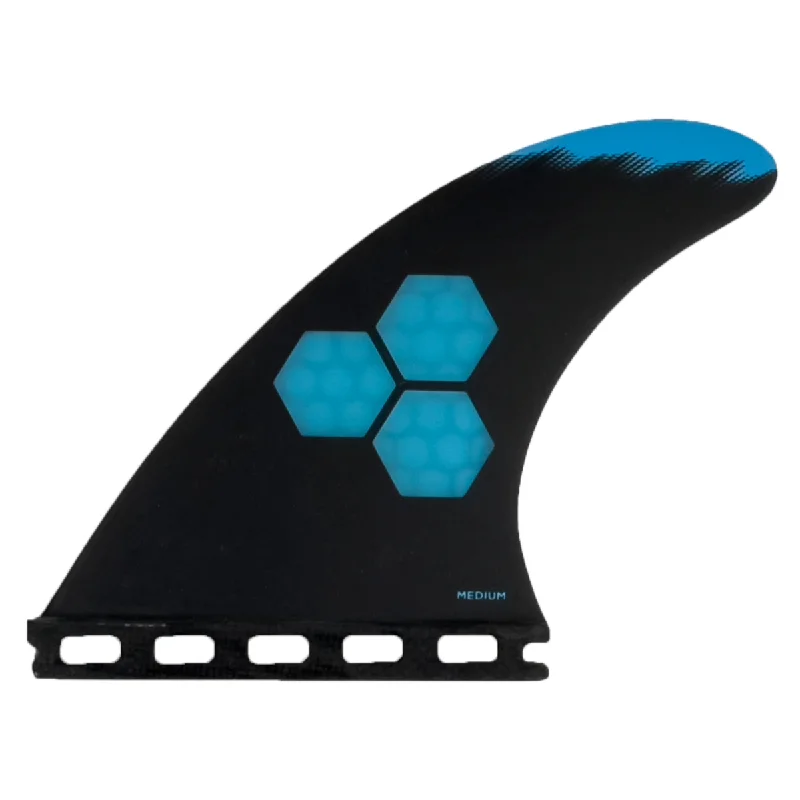 surfboard fins for wave-holding in fast conditions-Futures 5 FIN - Channel Islands Fin Set TECH 1, 1 TAB, Blue Medium