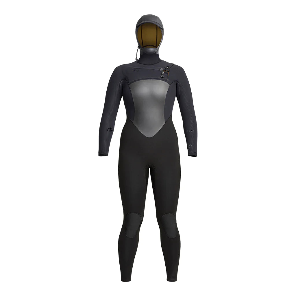 high-performance wetsuits for diving-Women's Xcel Drylock 6/5 Hooded Wetsuit