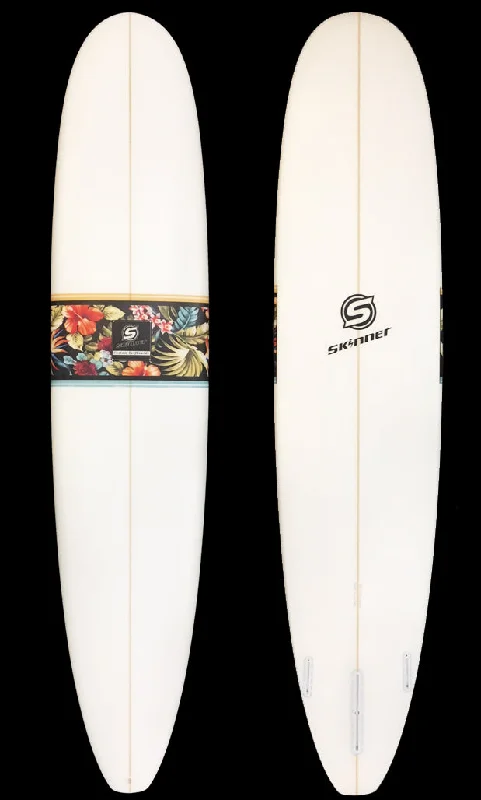 surfboards with fast acceleration for wave take-offs-SOLD  SKINNER 9' X 22.75 X 2.8" Epoxy Longboard Floral Band 67 Liters