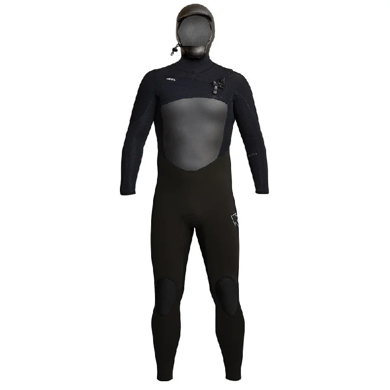 wetsuits for better thermal insulation-Xcel Infiniti 5/4 Hooded Wetsuit - Black