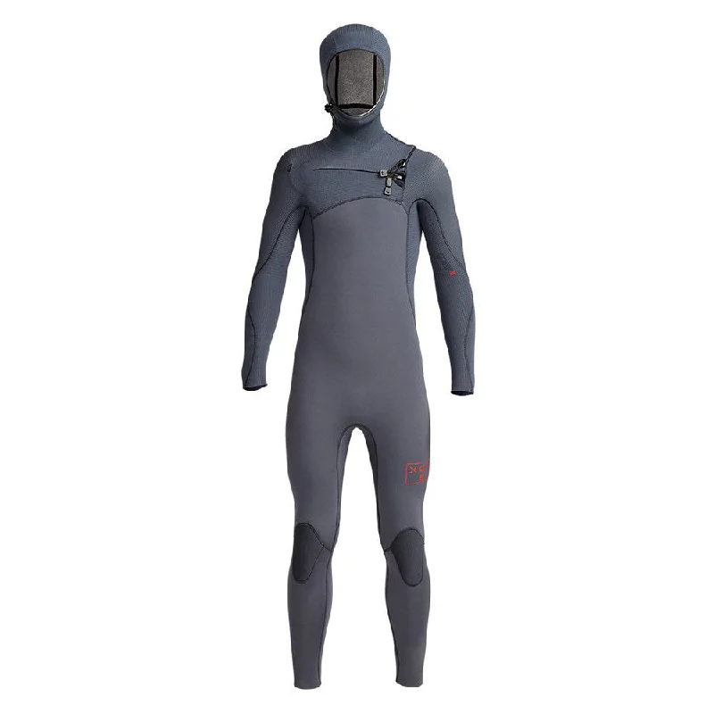 wetsuits with UV protection-Xcel Youth Comp X Hooded 4.5/3.5 Wetsuit - Gunmetal