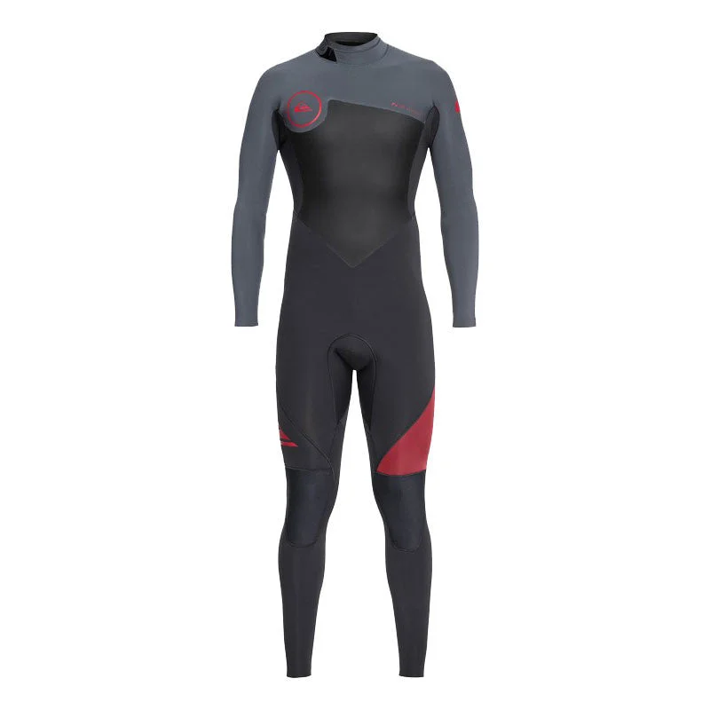 best wetsuits for triathlons-Quiksilver Syncro 3/2 Back Zip Wetsuit - Graphite/Ash