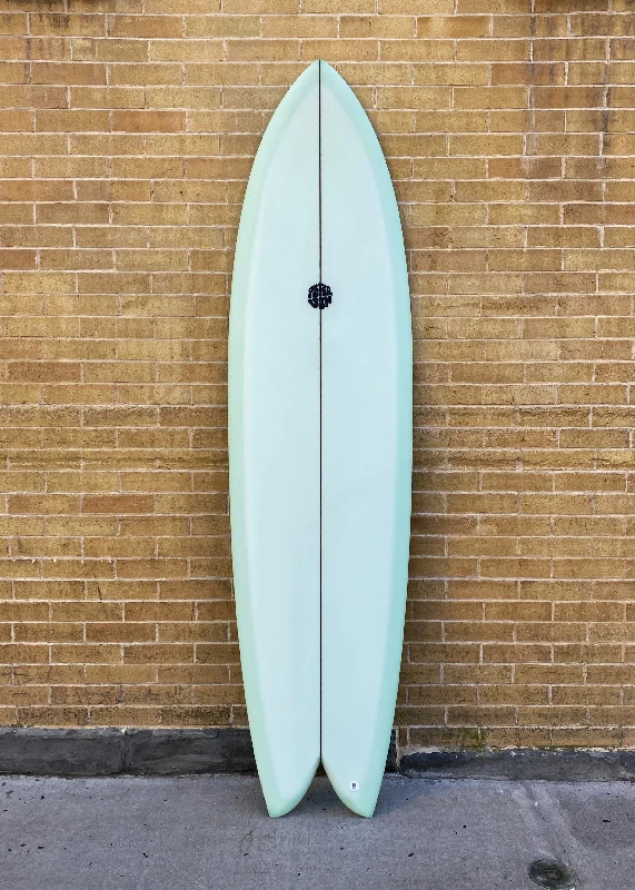 surfboards for long, flowing rides down the line-6'10" Peterson Surfcraft Long Fish - Coke Bottle