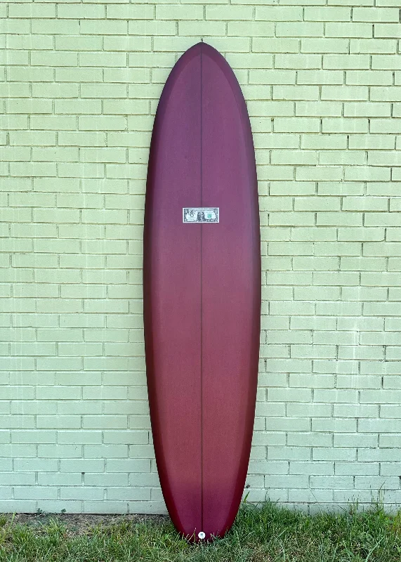 beginner-friendly surfboards-7'0" McCallum Surfboards Twin Egg - Merlot