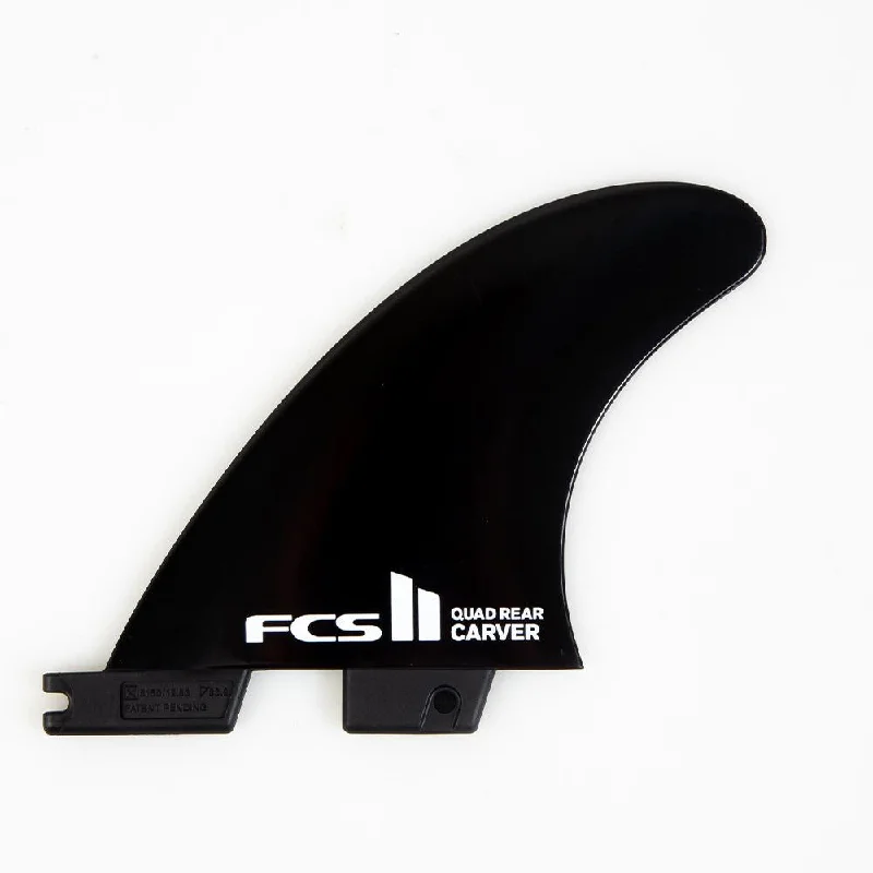 surfboard fins with reinforced edges for durability-FCS II QUAD REAR Carver Glass Flex Fin Set Black Small