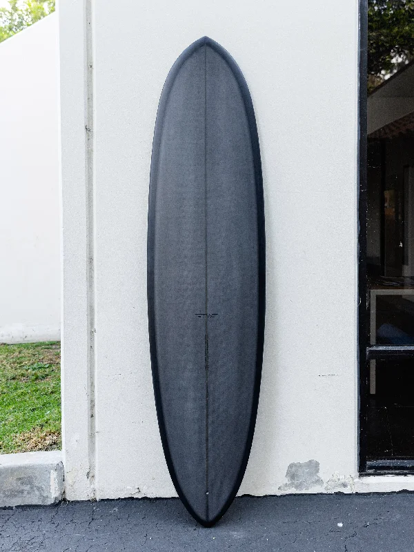 high-performance surfboards for advanced surfers-Tyler Warren | Girlfriend 7’0” Charcoal Black Surfboard