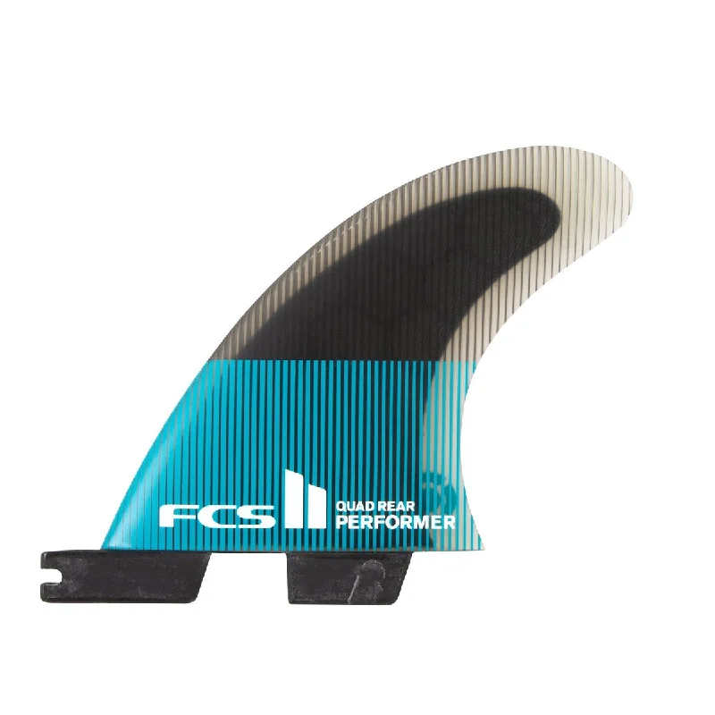 surfboard fins for ultimate wave stability-FCS II QUAD REAR Performer PC Medium Teal/Black Fins