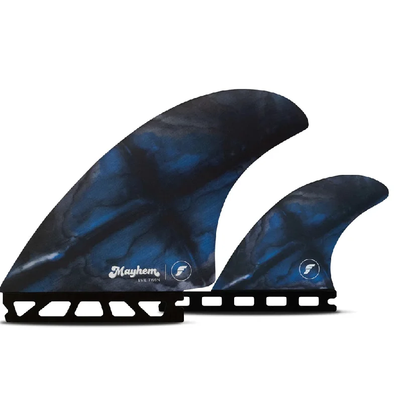 surfboard fins with adjustable flex for more control-Futures Fins Mayhem Evil Twin + 1 - Blue/Black (L)