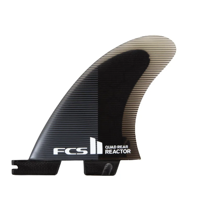 surfboard fins for better bottom turns-FCS II QUAD REARS Reactor PC Medium Charcoal/Black Fins