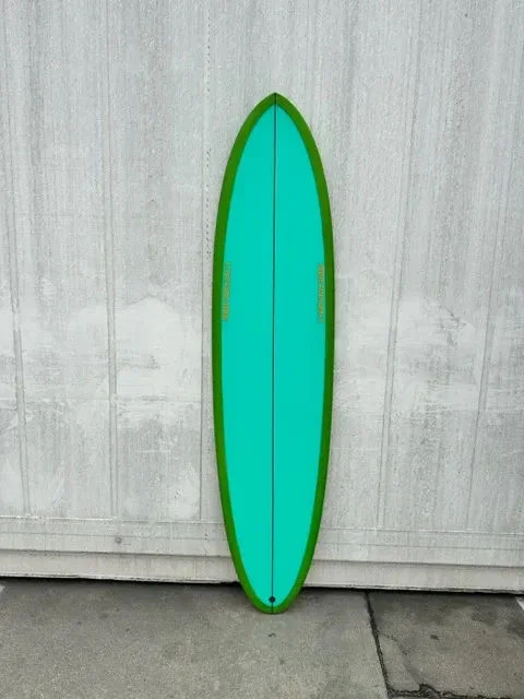 surfboards for responsive paddling-LOVE MACHINE | 7'2" FM | AQUA/LIME SURFBOARD